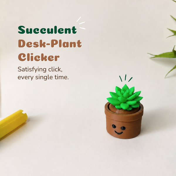 Succulent Desk Plant Clicker